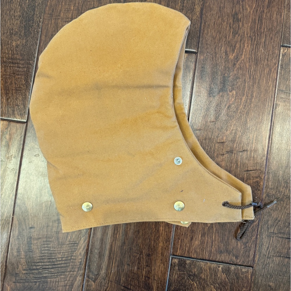 Vintage Carhartt 6QLH Brown Tan Hood w/ Quilted Liner Snaps Drawstring Made hat